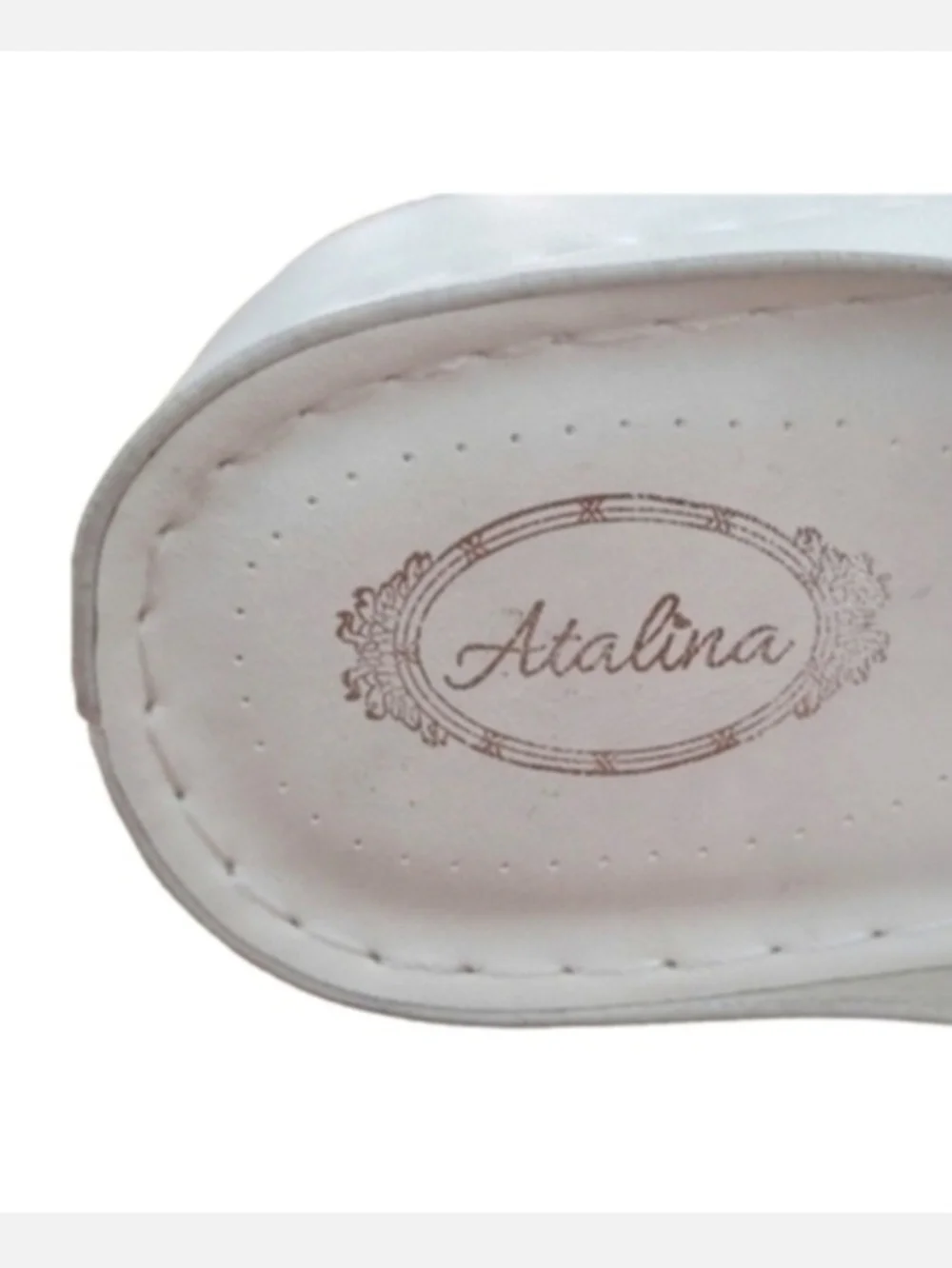 White Thong Sandals with Silver Accent - Women's Casual Slides - Picture 5 of 8